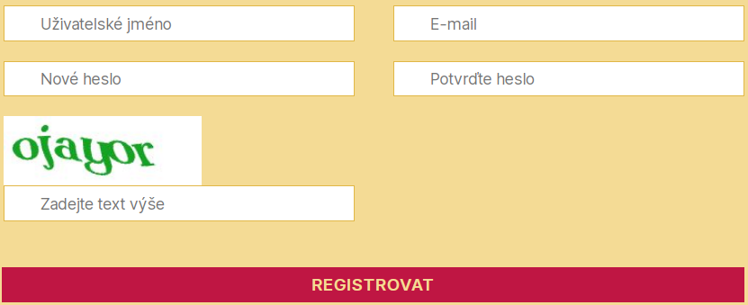 Registrační formulář